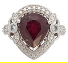 Sterling Silver, Ruby and Diamond Ring