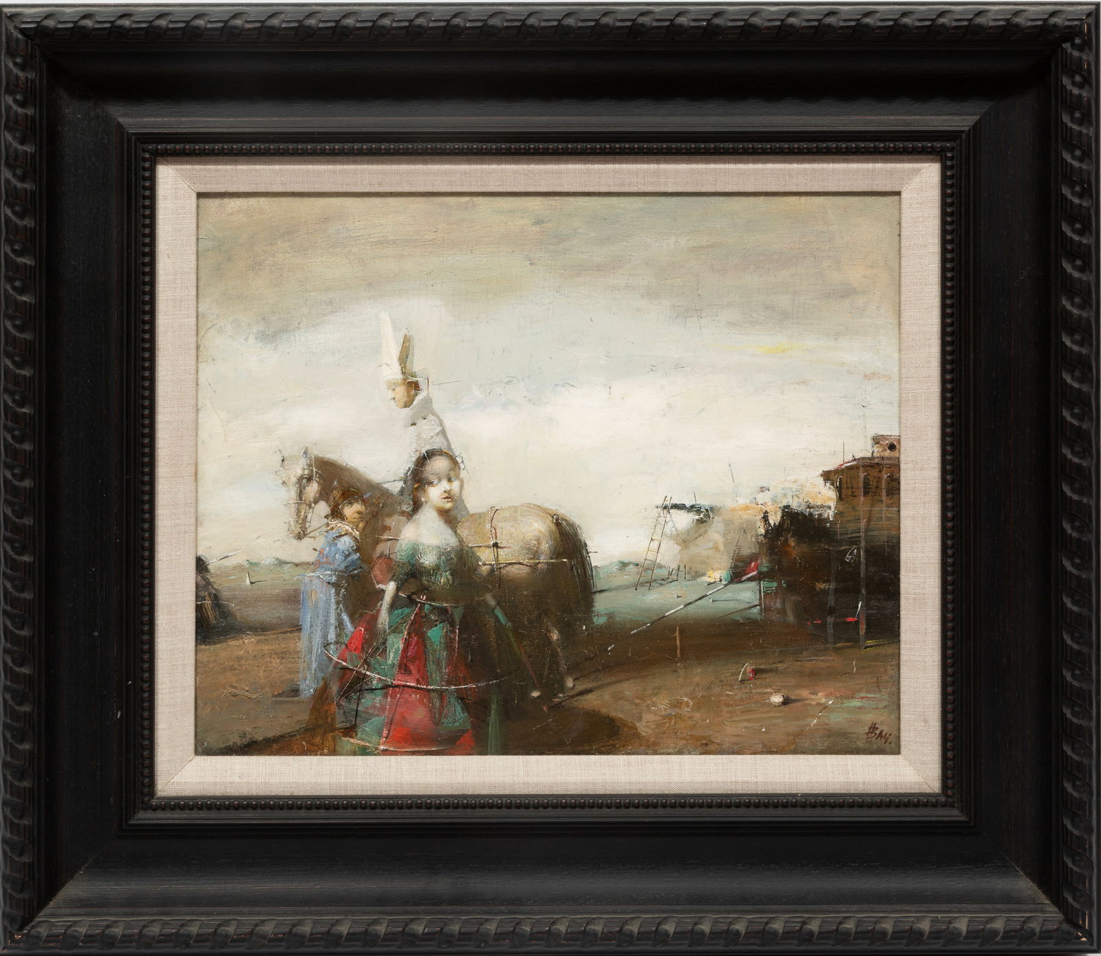 Vachagan Narazyan, Russian b. 1957, "Journey", oil on canvas, 15 7/8 x 19 7/8 in. (40.3 x 50.5 cm.), (1 of 3)