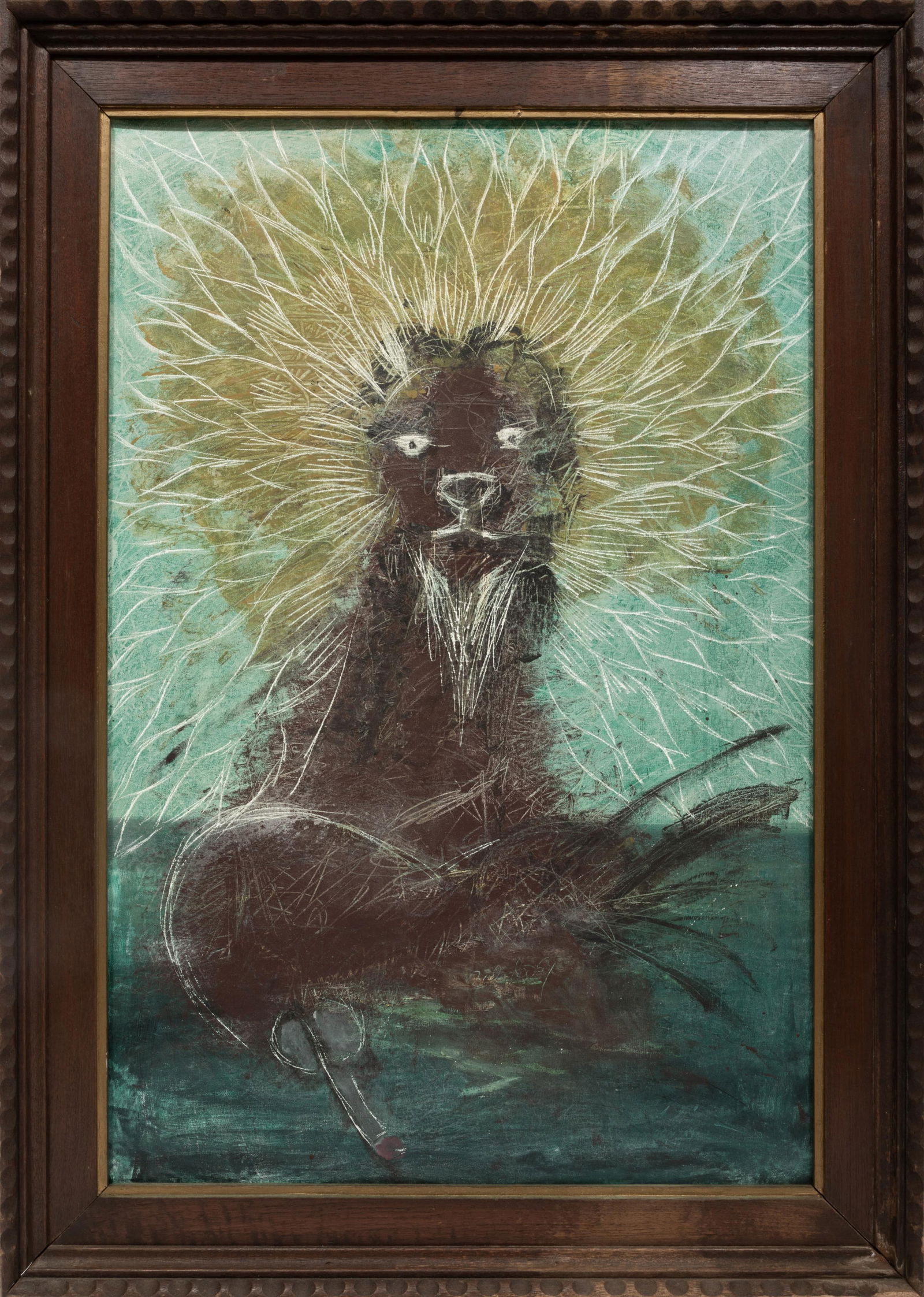 Francisco Benjamin López Toledo, Mexican 1940-2019, "El León", oil on canvas, 36 x 24 in. (1 of 3)