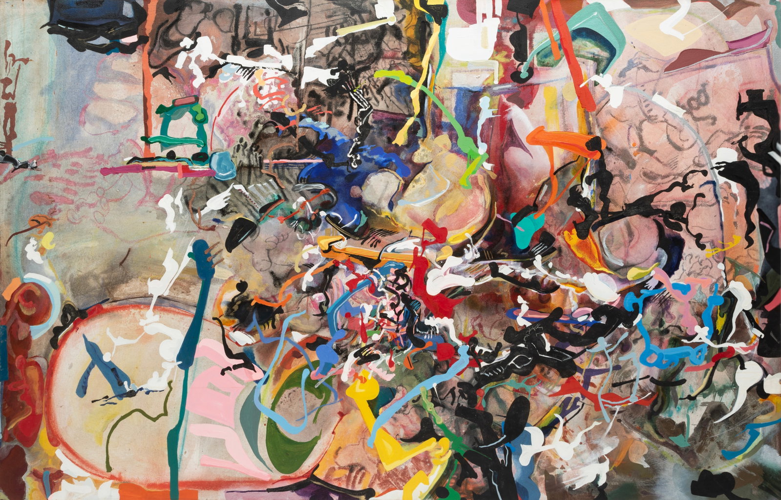 Randall Schmit, American/New York b. 1955, "Gone...SO was the Room", mixed media on gallery-wrapped: Randall Schmit American/New York, b. 1955 "Gone...SO was the Room" mixed media on gallery-wrapped canvas 1987, signed, titled and dated en verso, unframed. Provenance: Tilden Foley Gallery, 