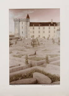 Sandra Russell Clark, American/Louisiana b. 1949, "Villandry, France", hand-colored gelatin silver: Sandra Russell ClarkAmerican/Louisiana, b. 1949"Villandry, France"hand-colored gelatin silver print from infrared film1986/1987, signed lower right, titled lower left, from the "Gardens