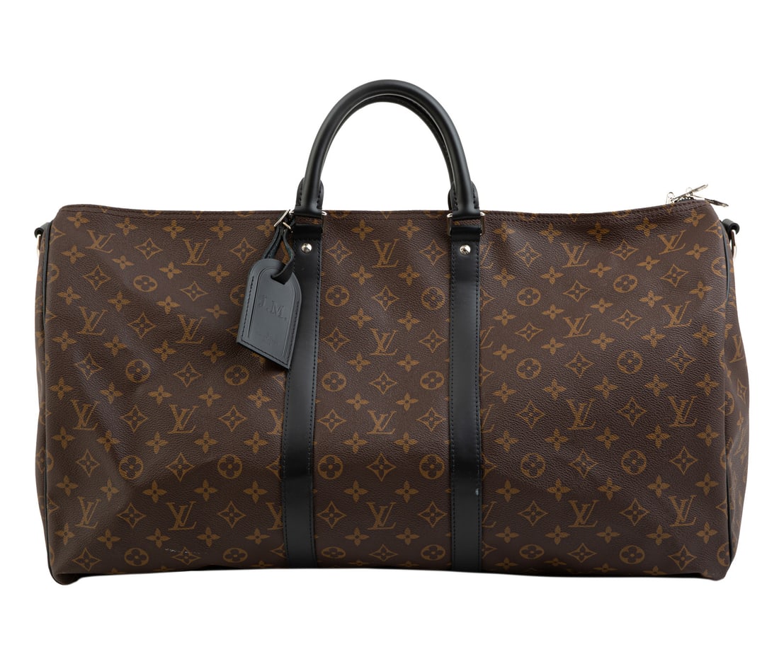 Louis Vuitton Keepall Bandouli?re 45 in Brown Monogram Coated Canvas with Black Leather Trim (1 of 6)