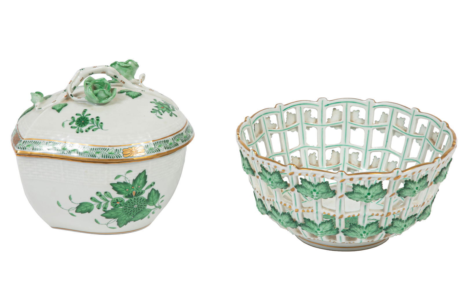 Two Herend Porcelain "Chinese Bouquet" Tableware Pieces (1 of 2)