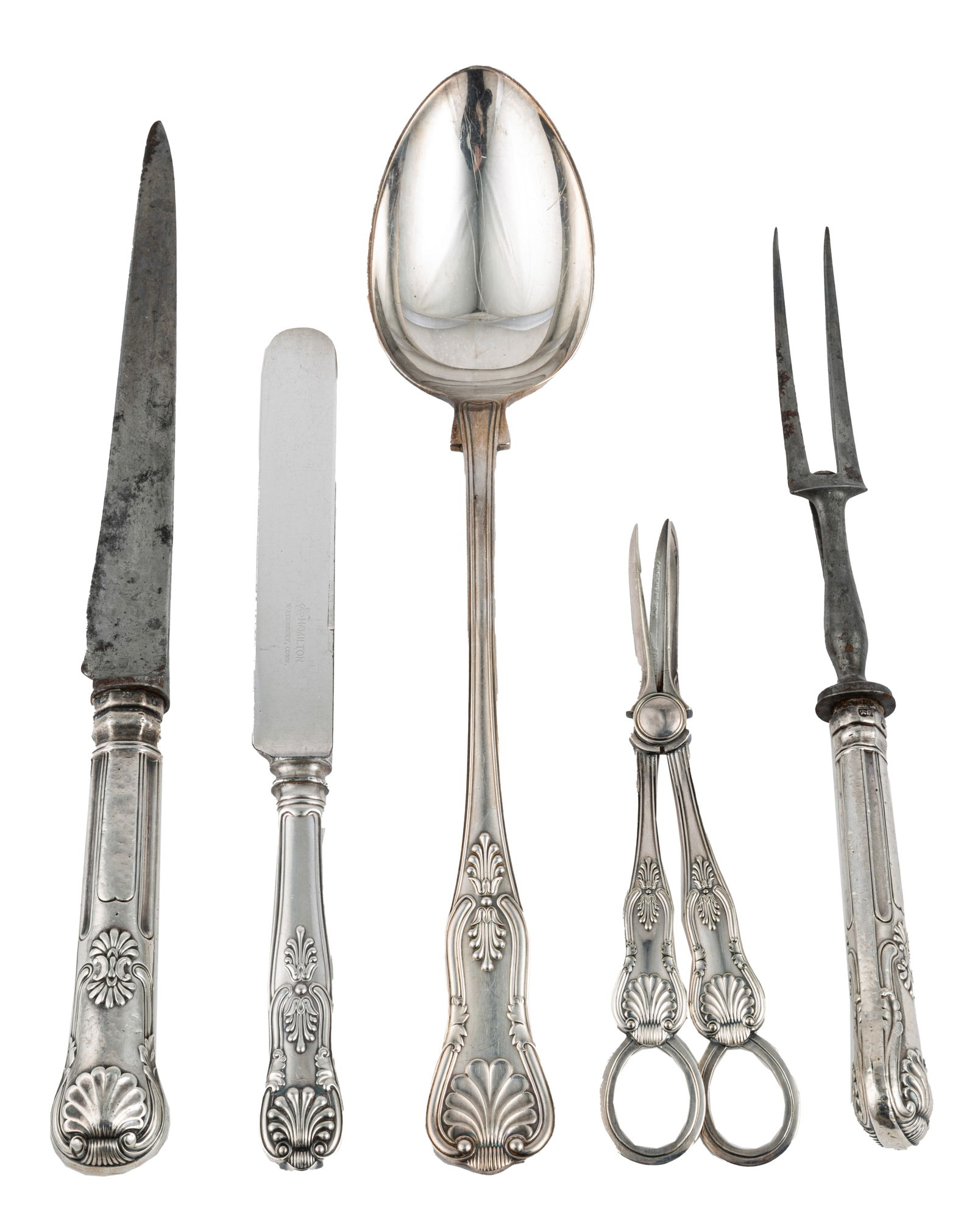 Good Group of Antique and Vintage King's Pattern Silver and Silverplate Flatware, incl. silver (1 of 3)