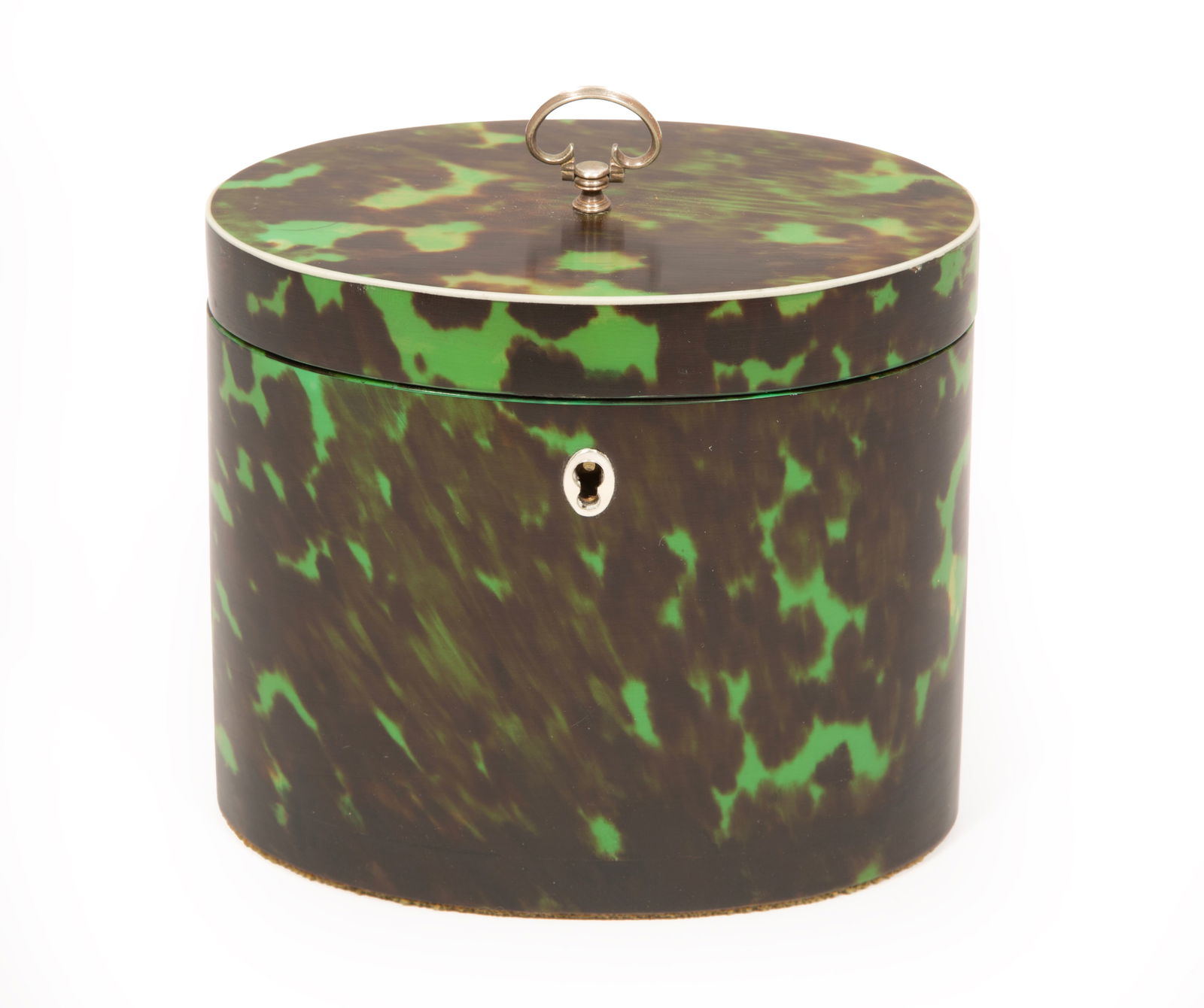 Georgian Green Tortoiseshell Tea Caddy (1 of 5)