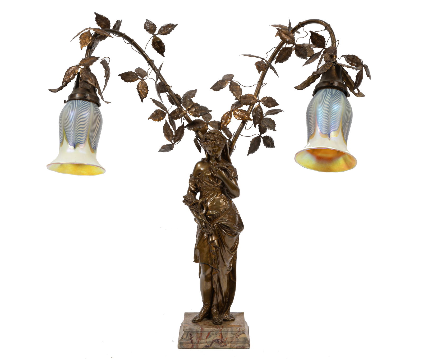 French Bronze Figural Lamp 26 x 24 x 12 in. (66 x 61 x 30.5 cm.) (1 of 4)