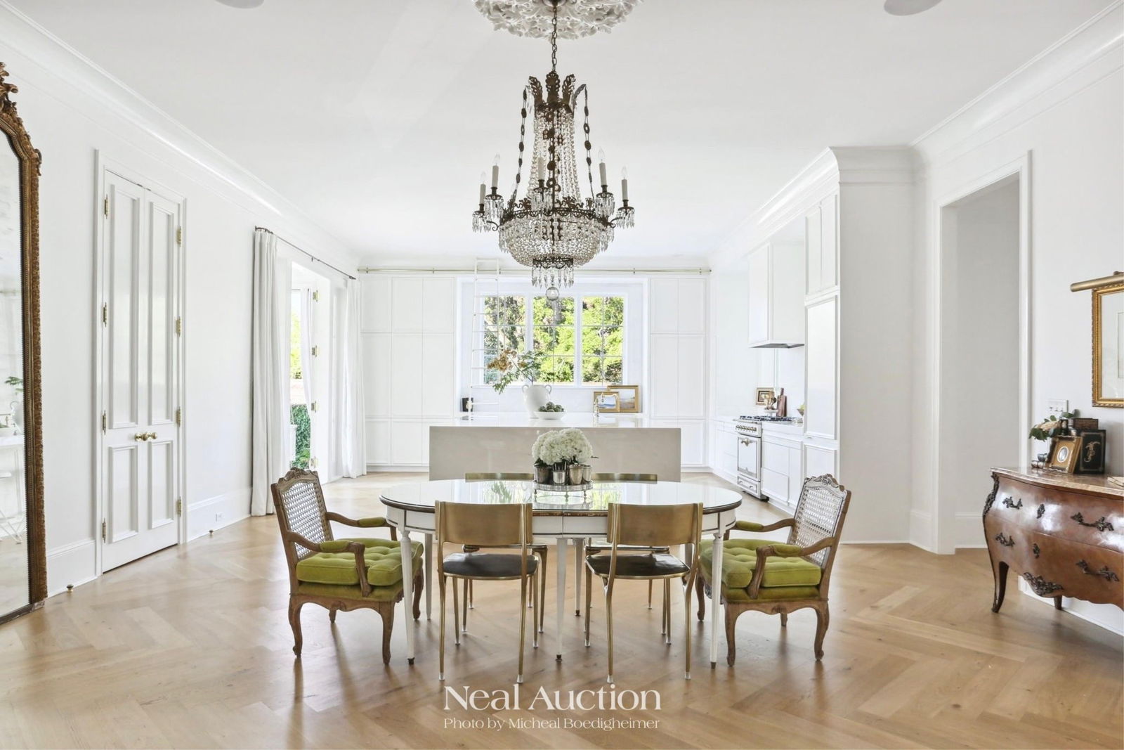 Louis XVI-Style Eight-Light Chandelier, h. 38 in., dia. 28 in. (1 of 8)