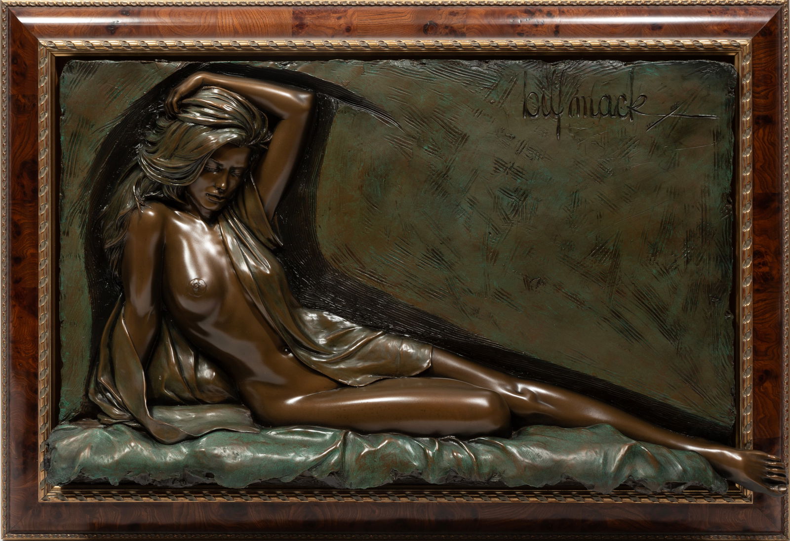 Bill Mack, American/Minnesota b. 1949, "Inspiration", bonded bronze alto relief, 25 x 44 x 6 in. (1 of 3)