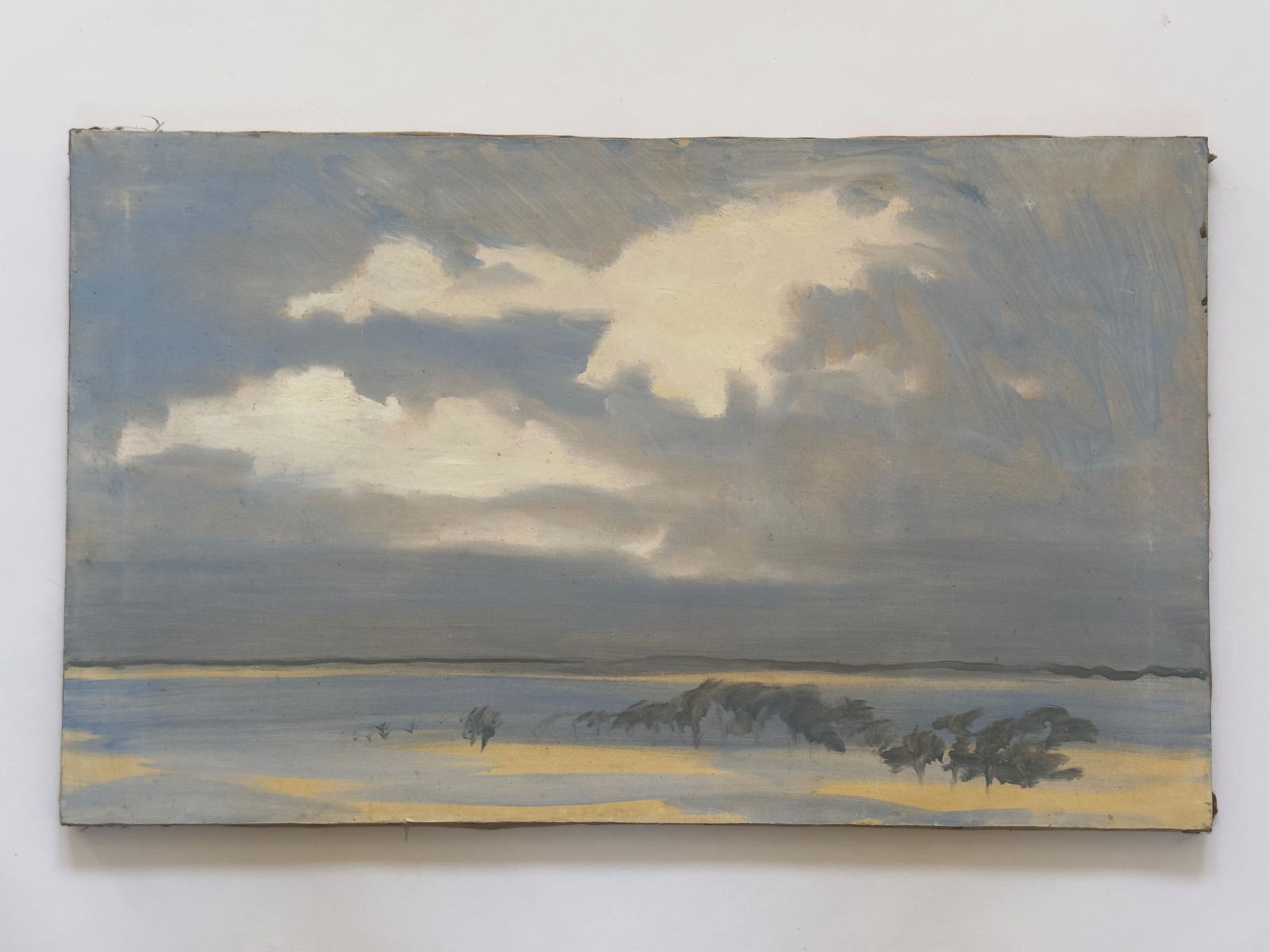 Anne Parker Wigglesworth, American/New York 1921-1999, "Marsh with Clouds", oil on linen, 18 x 30 (1 of 3)