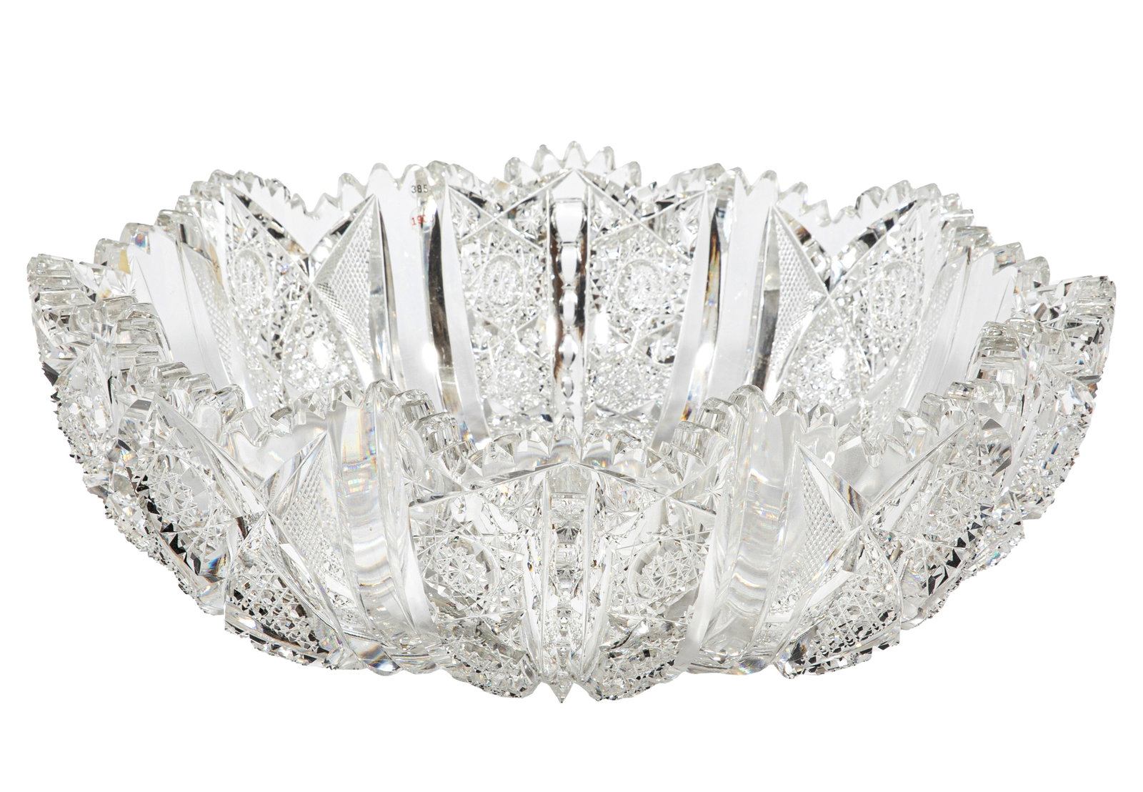 American Brilliant Cut-Glass Bowl 4 x 12 in. (10.2 x 30.5 cm.): American Brilliant Cut-Glass Bowl 4 x 12 in. (10.2 x 30.5 cm.) Provenance: Estate of William Jay Atzenhoffer, Victoria,Tx