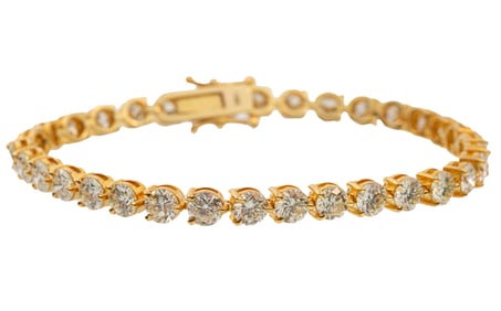 14 kt. Yellow Gold and Diamond Tennis Bracelet