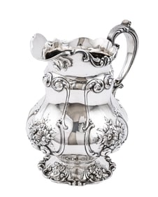 Good American Sterling Silver Water Pitcher, h. 9 in., weight 30.20 troy ozs.