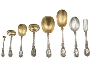 Good Group of Gorham "Florentine" Pattern Sterling Silver Flatware Serving Pieces, total weight