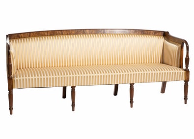 American Sheraton-Style Carved Mahogany Sofa 35 x 23 x 82 1/2 in. (88.9 x 58.4 x 209.6 cm.)