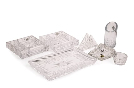 Group of Waterford Crystal Desk Accessories