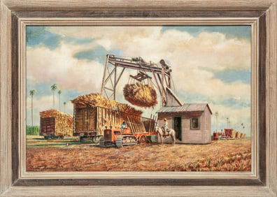 Robert L. Benney, Romanian/New York 1904-2001, ?Loading Station, Central Jaronu, Cuba?, oil on