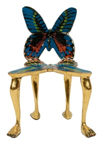 Pedro Friedeberg, Mexican b. 1936, "Miniature Butterfly Chair", gilt carved wood and mixed media, 6