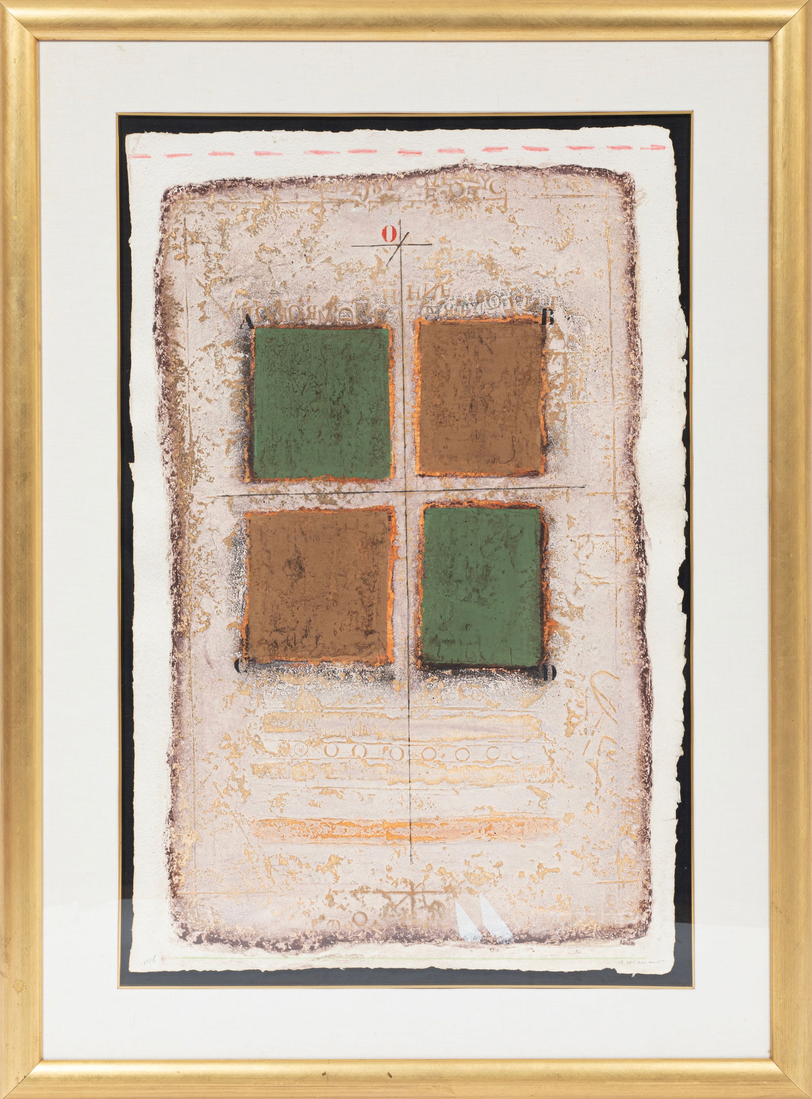 James Coignard, French 1925-2008, ?Abstract Composition?, embossed carborundum engraving on handmade (1 of 4)