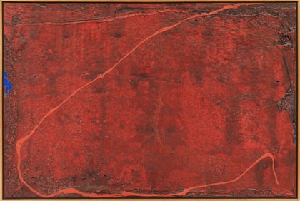 Jim Bird, British 1937-2010, "Blue", acrylic on canvas, 32 x 48 in. (81.3 x 121.9 cm.), Frame: 33