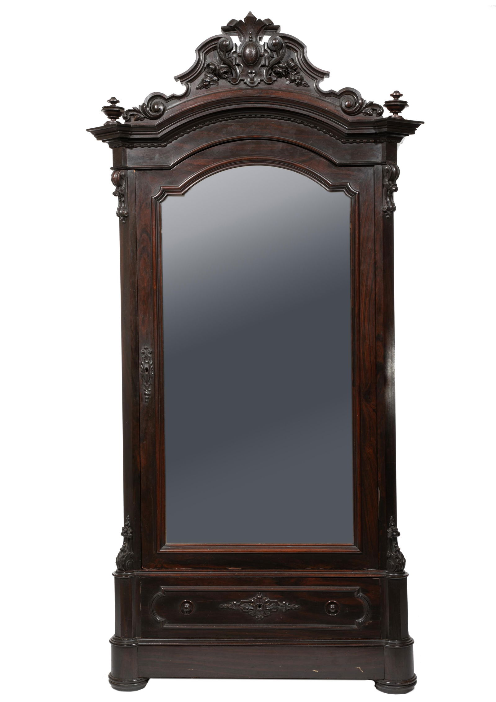 American Rococo Carved Rosewood Armoire (1 of 5)