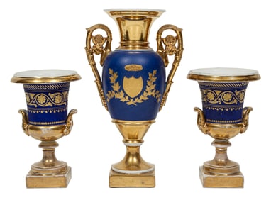 Paris Porcelain Three Piece Garniture