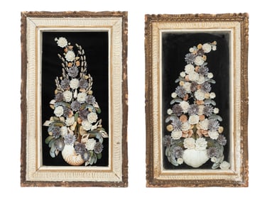 Pair of Antique Sailors Valentines 30 x 18 1/2 x 3 1/2 in. (76.2 x 47 x 8.9 cm.)