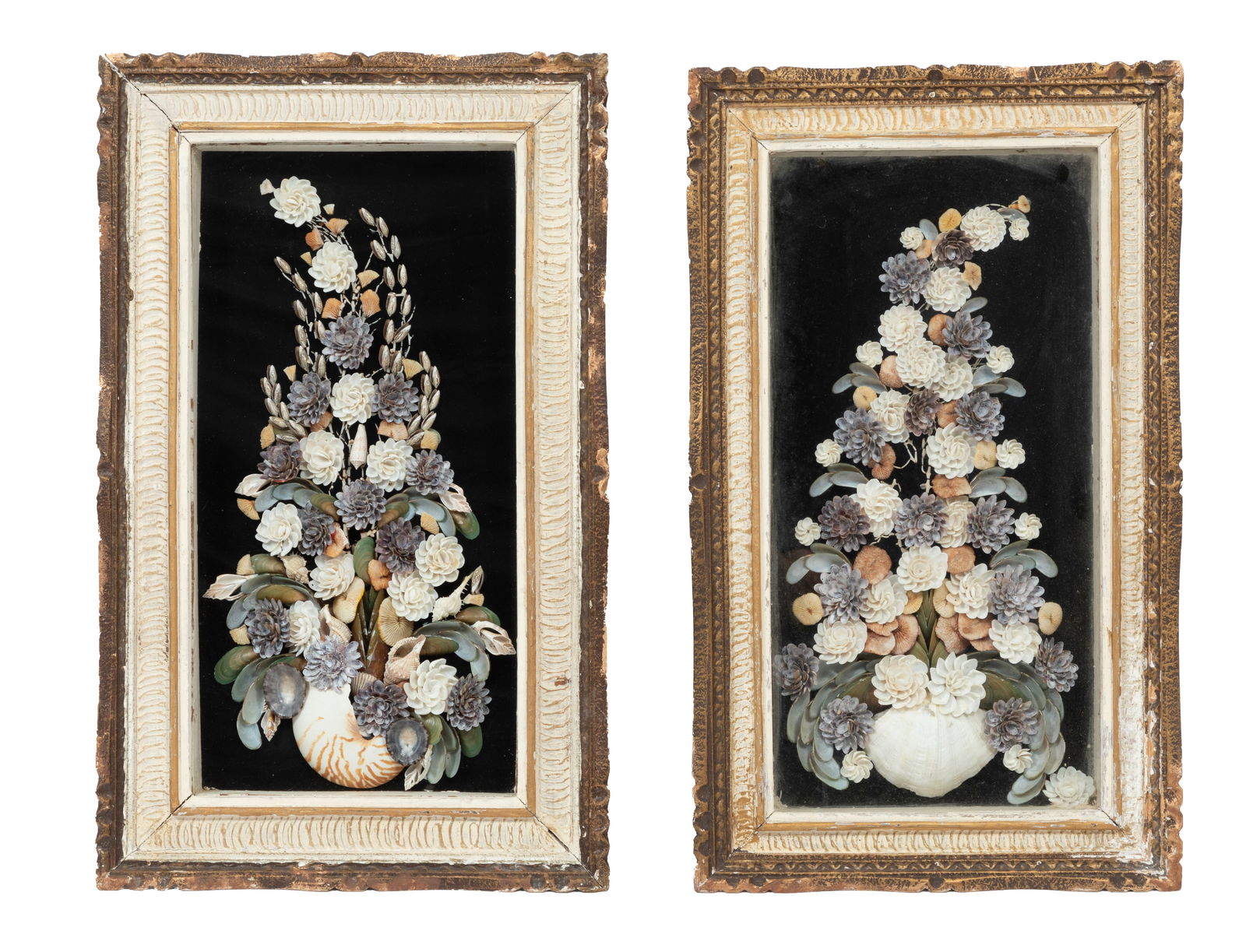 Pair of Antique Sailors Valentines 30 x 18 1/2 x 3 1/2 in. (76.2 x 47 x 8.9 cm.) (1 of 3)