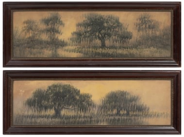 Alexander John Drysdale, American/Louisiana 1870-1934, "Bayou Scene with Live Oak and Cypress Trees"