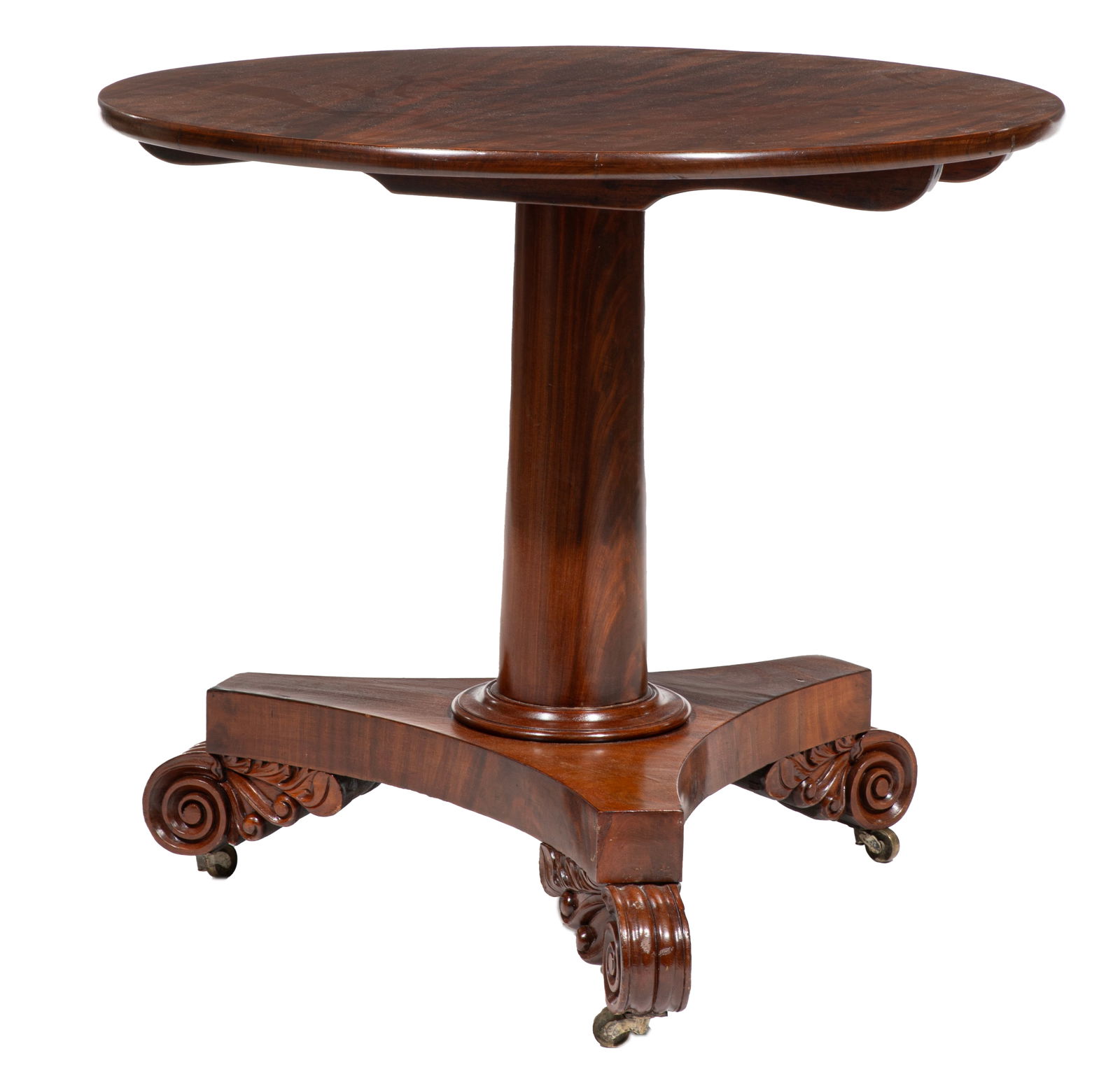 American Classical Carved Mahogany Tilting Tea Table 30 x 34 in. (76.2 x 86.4 cm.) (1 of 3)