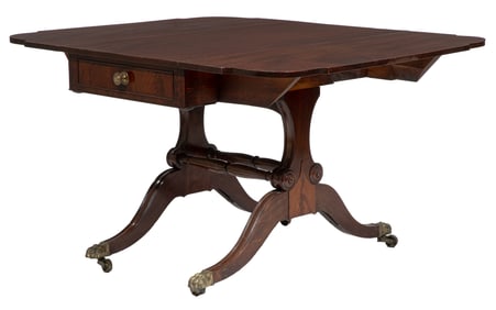 American Carved Mahogany Pembroke Table 28 3/4 x 41 1/4 x 22 1/2 in. (73 x 104.8 x 57.2 cm.), Frame:
