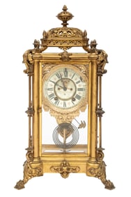 Ansonia Excelsior Crystal Regulator, 20 x 10 1/2 x 9 in. (50.8 x 26.7 x 22.9 cm.)