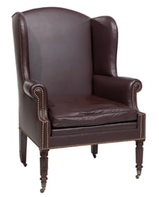 American Federal Mahogany Wingchair 45 x 33 x 23 1/2 in. (114.3 x 83.8 x 59.7 cm.)