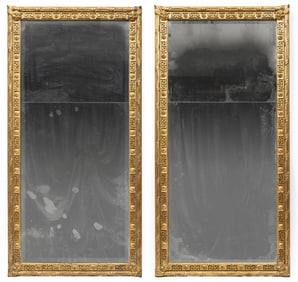 Pair of Restauration-Style Giltwood Mirrors 64 x 32 in. (162.6 x 81.3 cm.)