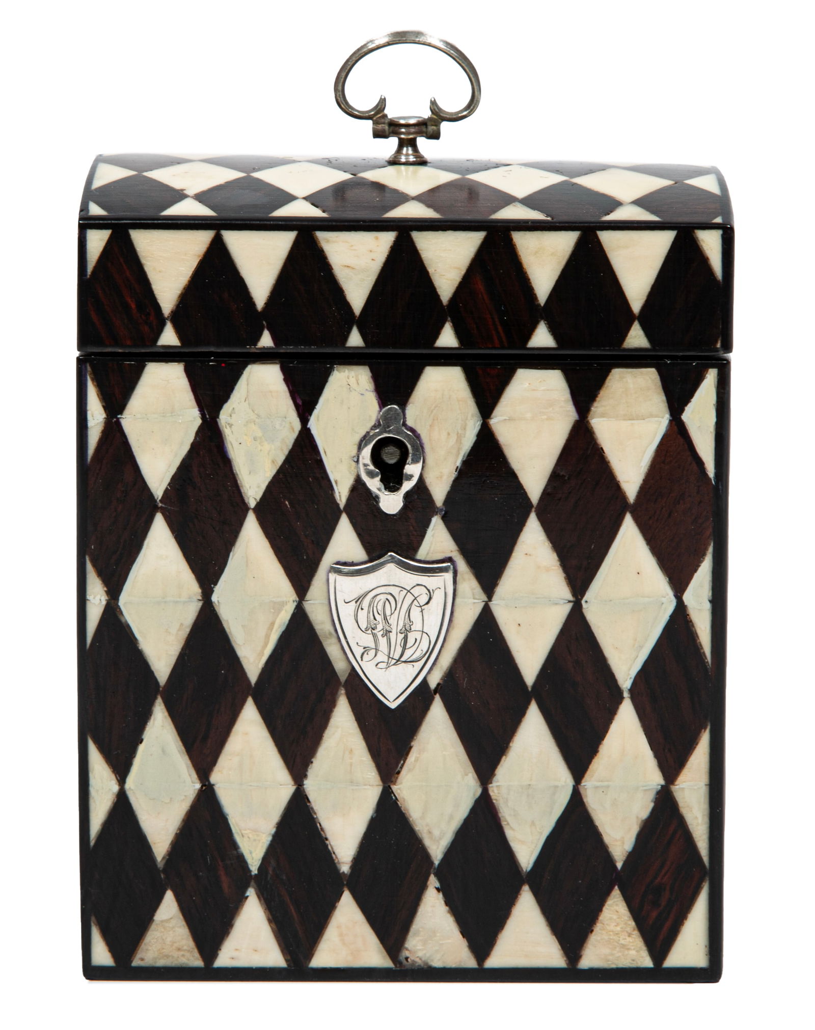 Georgian Tea Caddy 4 1/2 x 3 1/2 x 2 1/2 in. (11.4 x 8.9 x 6.4 cm.) (1 of 4)