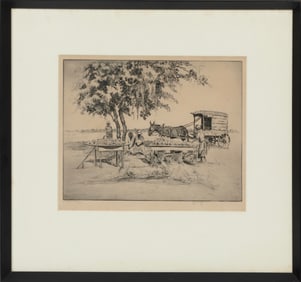 Elizabeth O'Neill Verner, American/South Carolina 1883-1979, "On the Road to Folly", etching, Sheet: