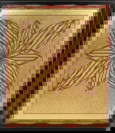 George Bauer Dunbar, American/Louisiana 1927-2024, "Coin du Lestin XXX", gold leaf on red clay, 56 x
