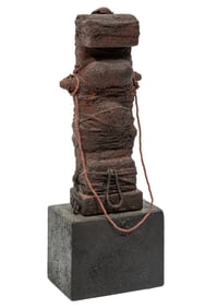 Jeffery Cook, American/Louisiana 1961-2009, "Untitled: Wrapped Figure", mixed media, 13 x 4 5/8 x 3
