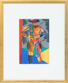 John T. Scott, American/Louisiana 1940-2007, "Inez", gouache on paper, 11 3/8 x 7 3/8 in. (28.9 x