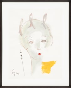 Tony Mose, American/Louisiana b. 1968, "Untitled", acrylic wash and mixed media on paper, Sight: 26