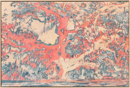 Connor McManus, American/Louisiana b. 1992, "Rustling Wood", acrylic enhanced gicl?e laid on birch