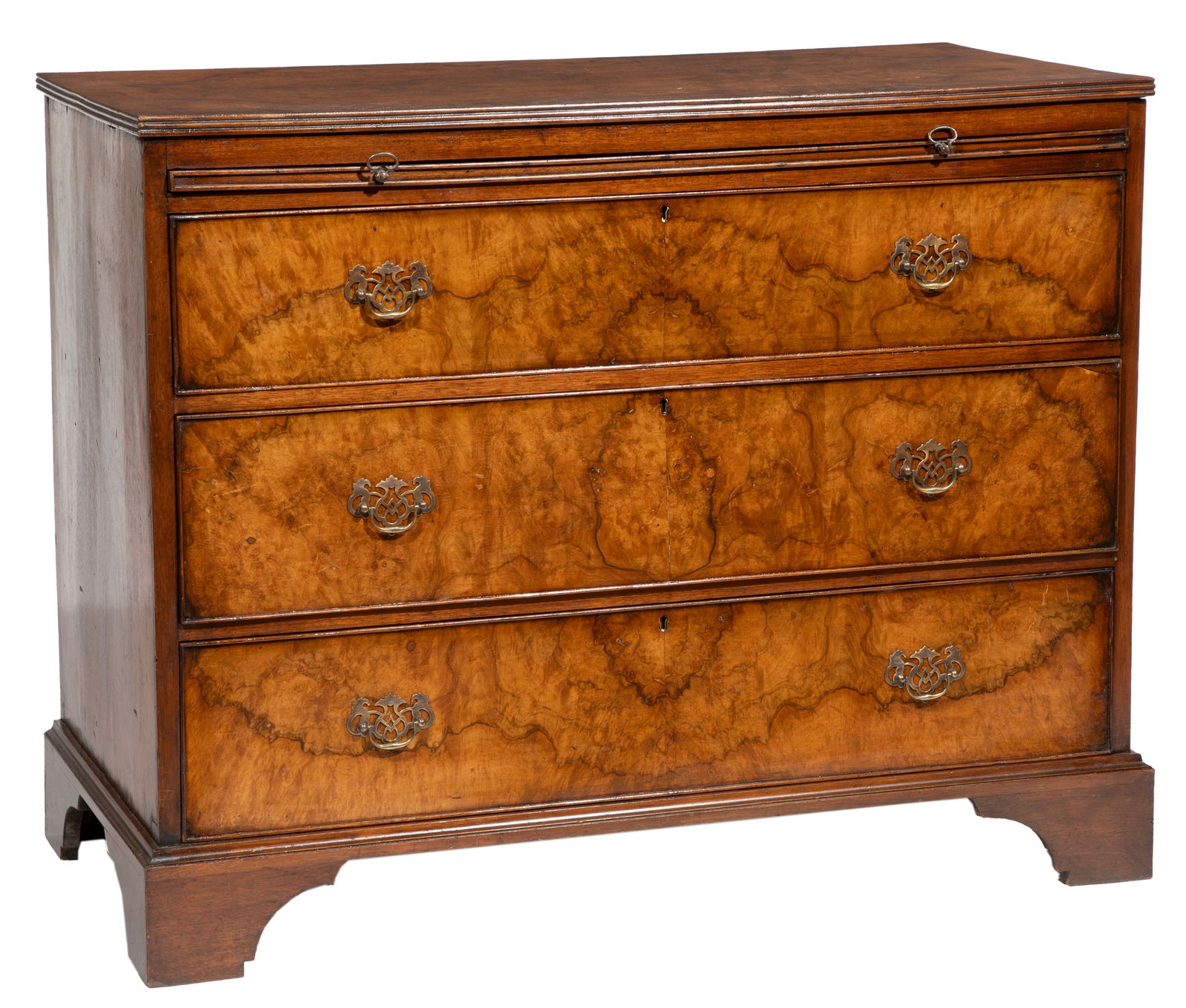 Georgian-Style Circassian Walnut Bachelor's Chest 34 x 42 x 21 in. (86.4 x 106.7 x 53.3 cm.) (1 of 1)