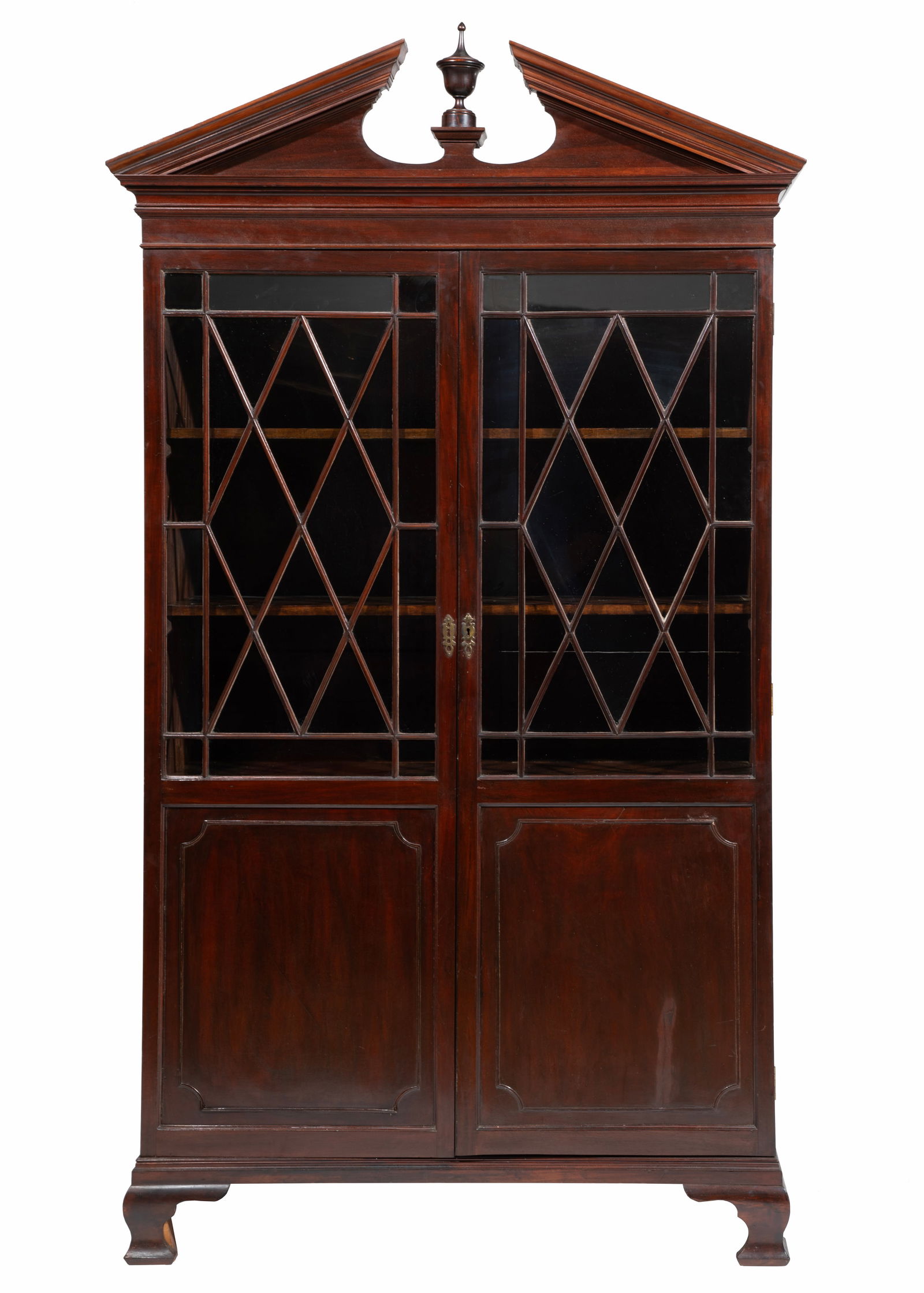 Georgian-Style Carved Mahogany Bookcase, 93 x 22 x 48 in. (236.2 x 55.9 x 121.9 cm.) (1 of 4)