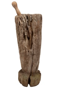 Antique Louisiana Carved Sassafras Mortar and Pestle