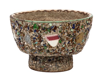 Folk Art Memory Ware Vessel or Jardiniere