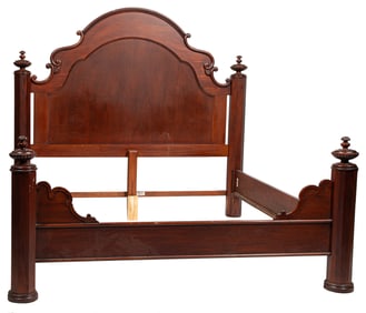 Rococo-Style Mahogany Bedstead