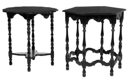 Pair of William and Mary-Style Painted Sidetables