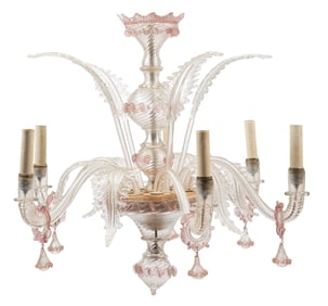 Murano Glass Six-Light Chandelier