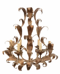 French Tole Six-Light Chandelier