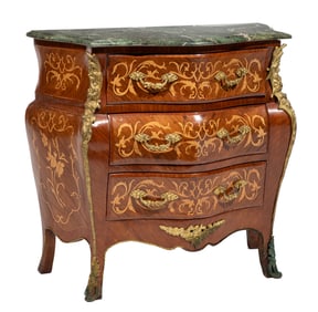 Louis XV-Style Bronze Mounted Parquetry Kingwood Commode