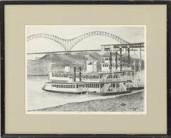 Tim Dingle, American/Tennessee 20th c., "Memphis Queens", lithograph, Sheet: 11 1/8 x 15 1/8 in.